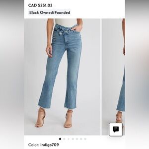 Good Curve Crossover Waist Straight Leg Jeans size 10/30. Indigo 709